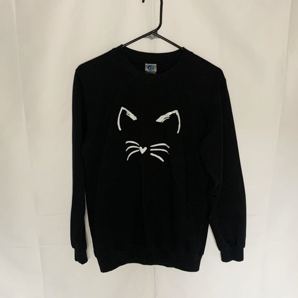 Cat Sweatshirt TSchunyifang Size Medium Black - Picture 3 of 4